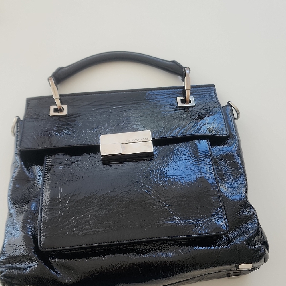 Michael Kors Shiny Black Satchel